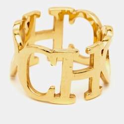 Carolina Herrera Gold Tone  Ring Size 53