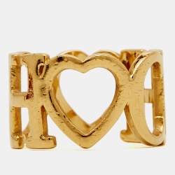 Carolina Herrera Gold Tone  Ring Size 53