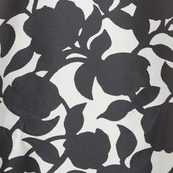 CH Carolina Herrera Black/White Floral Print Scoop Back Sleeveless Gown L