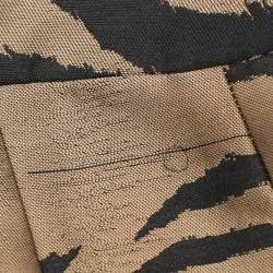 Pre Owned Carolina Herrera Brown/Black Animal Print Jacquard Midi Dress L