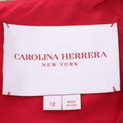 Pre Owned Carolina Herrera Brown/Black Animal Print Jacquard Midi Dress L