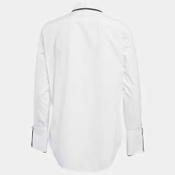 Carolina Herrera White Cotton Button Front Long Sleeve Shirt M
