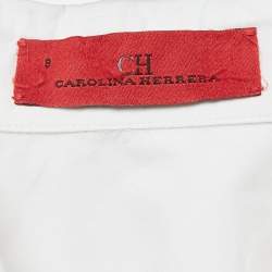 Carolina Herrera White Cotton Button Front Long Sleeve Shirt M
