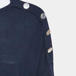 Carolina Herrera Navy Blue Knit Full Sleeve Sweater S