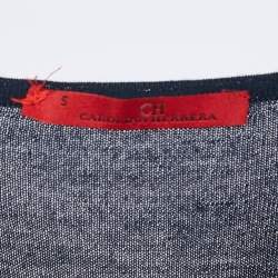 Carolina Herrera Navy Blue Knit Full Sleeve Sweater S