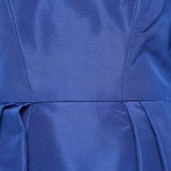 Carolina Herrera Blue Cadet Silk Off-Shoulder Gown M