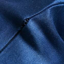 Pre Owned Carolina Herrera Navy Blue Embellished Cotton Blend Evening Gown S