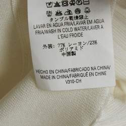 CH Carolina Herrera White Jersey Pleat Detail Hem Blouse XS
