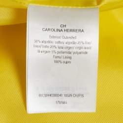Pre Owned CH Carolina Herrera Yellow Cotton Blend Tie-Up Detail Oversized Coat S