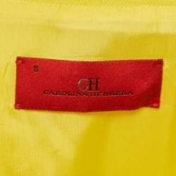 Pre Owned CH Carolina Herrera Yellow Cotton Blend Tie-Up Detail Oversized Coat S