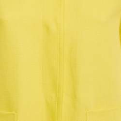 Pre Owned CH Carolina Herrera Yellow Cotton Blend Tie-Up Detail Oversized Coat S