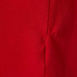 Pre Owned CH Carolina Herrera Red Cotton Floral Logo Embroidery T-Shirt M