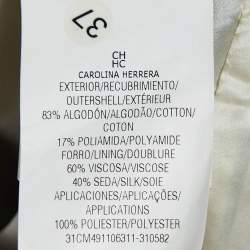 Pre Owned Carolina Herrera Black Floral Lace Raw Edge Maxi Skirt M