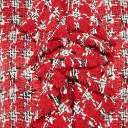 Carolina Herrera Red Tweed Ruffled Jacket M