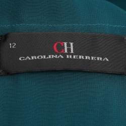 CH Carolina Herrera Green Chiffon Sleeveless Maxi Dress L