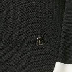 Carolina Herrera Black Stretch Knit Bell Sleeve Top XS