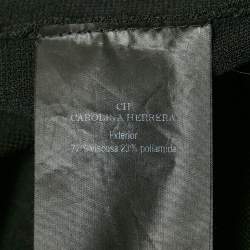 Carolina Herrera Black Stretch Knit Bell Sleeve Top XS