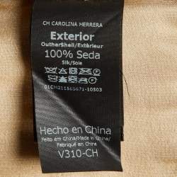CH Carolina Herrera Gold Silk Satin Pleated Top S