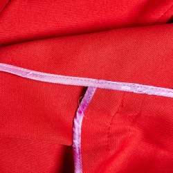 Carolina Herrera Red Gabardine Lace Detail Cropped Jacket L