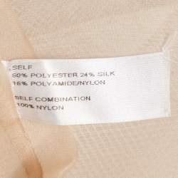 Carolina Herrera Beige Fil Coupe Jacquard Crystal Embellished Gown M