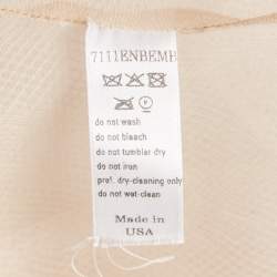 Carolina Herrera Beige Fil Coupe Jacquard Crystal Embellished Gown M