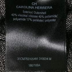 Pre Owned Carolina Herrera Black Logo Jacquard Lurex Knit Sweater M