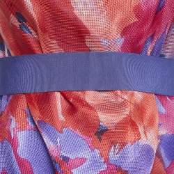 CH Carolina Herrera Multicolor Abstract Print Silk Belted Short Dress S