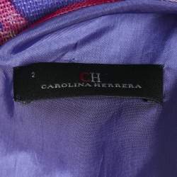 CH Carolina Herrera Multicolor Abstract Print Silk Belted Short Dress S