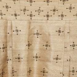 Carolina Herrera Beige Ombre Raw Silk Embellished Strapless Dress M