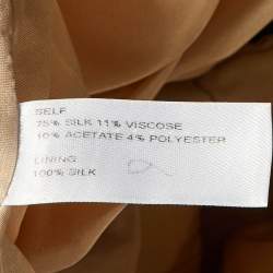 Carolina Herrera Beige Ombre Raw Silk Embellished Strapless Dress M