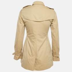 Pre Owned Burberry Beige Cotton Kensington Trench Coat XS