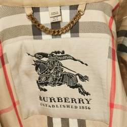 Pre Owned Burberry Beige Cotton Kensington Trench Coat XS