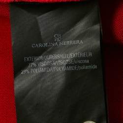 Pre Owned Carolina Herrera Red Knit Stripe Detail Cardigan & Mini Skirt M