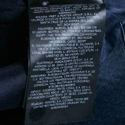 Pre Owned Carolina Herrera Navy Blue Mesh Lace Paneled Zip-Up Jacket XS