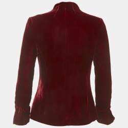Pre Owned Carolina Herrera Red Velvet Cross-Over Jacket M