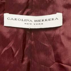 Pre Owned Carolina Herrera Red Velvet Cross-Over Jacket M