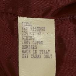 Pre Owned Carolina Herrera Red Velvet Cross-Over Jacket M