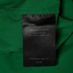 Pre Owned Carolina Herrera Green Cotton Logo Patch Oversize Shirt L