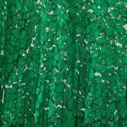 Pre Owned Carolina Herrera Green Lace Midi Dress L