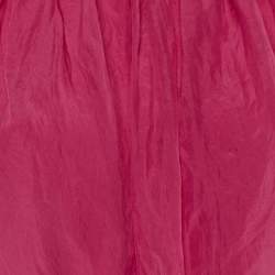 Pre Owned Carolina Herrera Pink Silk Plunge Neck Maxi Dress M