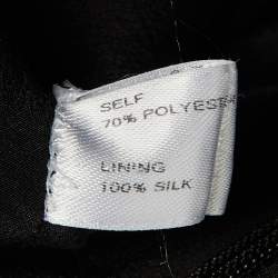 Pre Owned Carolina Herrera Black/White Bee & Honeycomb Embroidered Crepe & Silk Skirt L