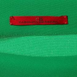 Pre Owned Carolina Herrera Green Crepe Top & Pants Set L/M