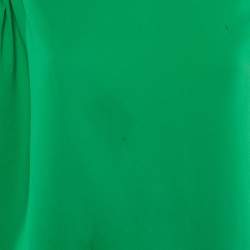 Pre Owned Carolina Herrera Green Crepe Top & Pants Set L/M