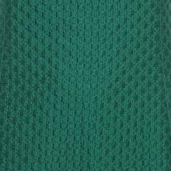 Pre Owned فستان ميدي قطن ممزوج بملمس أخضر كارولينا هيريرا مقاس صغير - سمول