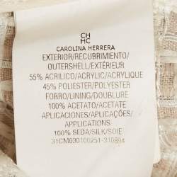 Pre Owned معطف كارولينا هيريرا بياج تويد مفتوح من الأمام مقاس كبير (لارج)