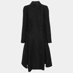 مملوكة مسبقًا Carolina Herrera Black Jacquard Double Breasted Coat M