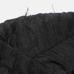 Pre Owned Carolina Herrera Black Jacquard Double Breasted Coat M