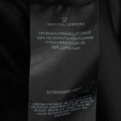 Pre Owned Carolina Herrera Black Jacquard Double Breasted Coat M