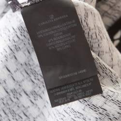 Pre Owned CH Carolina Herrera Black and White Printed Silk Blend Portrait Collar Dress M