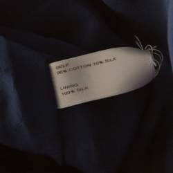 Pre Owned فستان سهرة كارولينا هيريرا حمالات مزخرفة خليط حرير أزرق كحلي S 